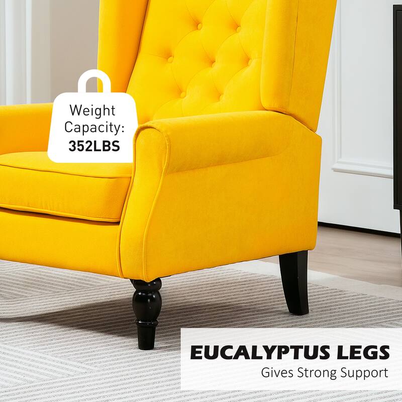 Fabric Wood Accent Chair with Diamond Tufting - 29.25"W x 33.75"D x 40.25"H