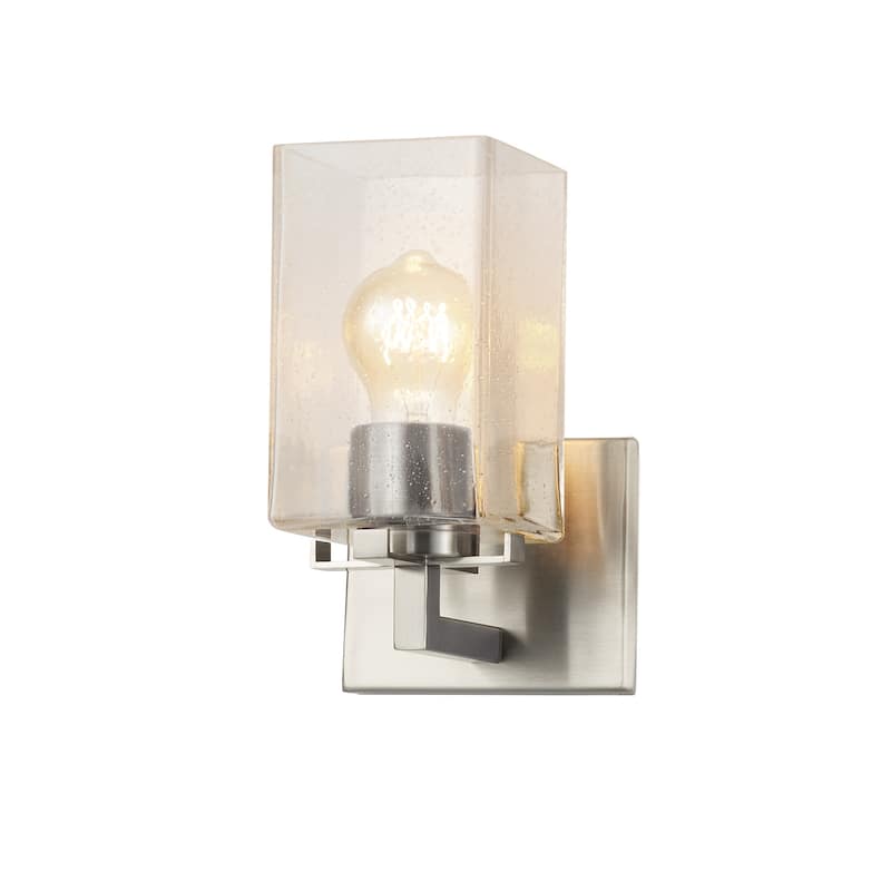 EVOLV Fusion Vice 1-Light Wall Sconce with Seeded Glass - Brushed Nickel