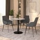 preview thumbnail 6 of 18, Bristol 24" Round Minimalist Dining Table for 4, Sintered Stone Top & Black Iron Pedestal Base for Kitchen & Dining Room