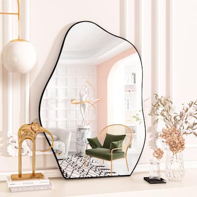 Irregular Cloud Shape Wall Mounted Vanity Mirror Black