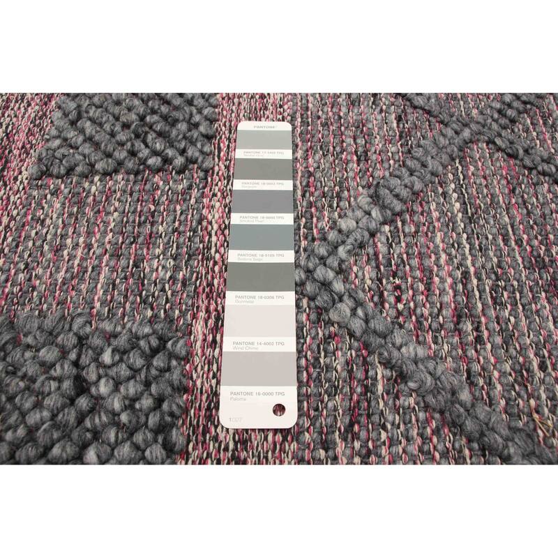 ECARPETGALLERY Braid weave Sienna Grey Wool Rug - 4'11 x 8'3