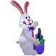 preview thumbnail 4 of 7, Fraser Hill Farm 4-Ft. Tall Bunny Rabbit with Easter Basket, Outdoor/Indoor Blow Up Spring Inflatable with Lights - 4 ft.