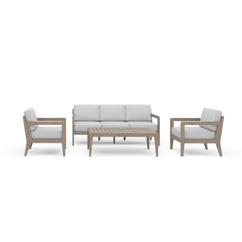 Homestyles Sustain Brown Wood Outdoor Sofa 4-Piece Set - 69" x 29" x 31" - 69" x 29" x 31" - Brown