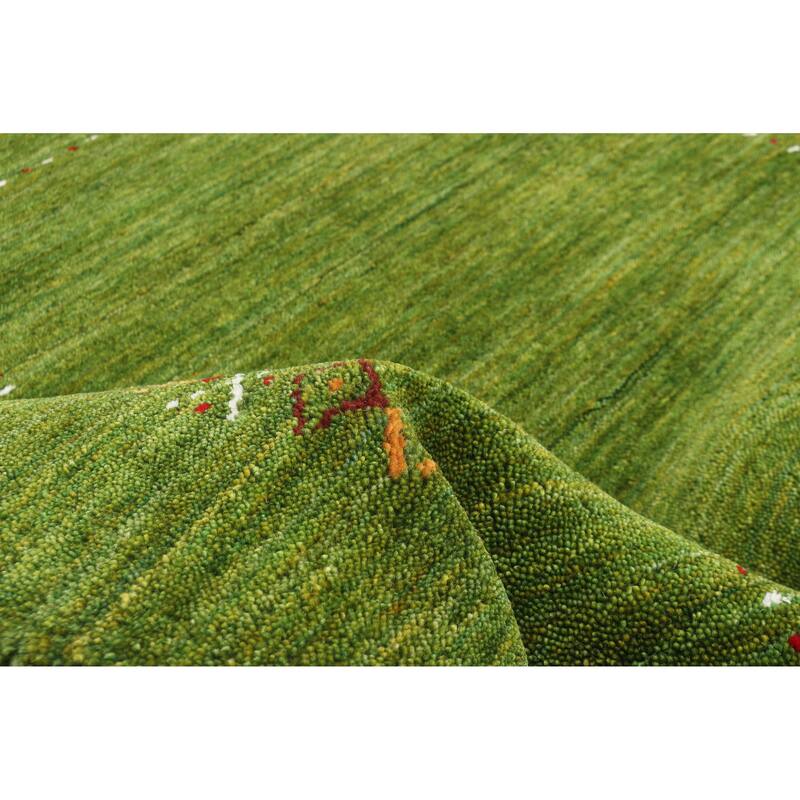 ECARPETGALLERY Hand Loomed Kashkuli Gabbeh Green Wool Rug - 3'11 x 5'10