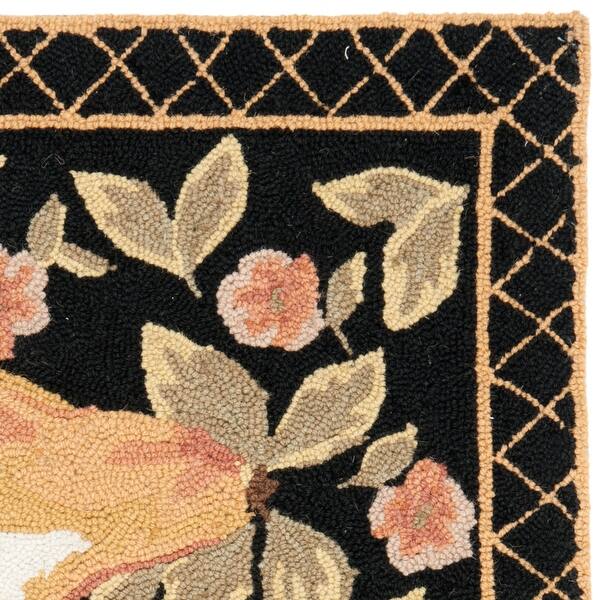 Shop Safavieh Hand Hooked Chelsea Kayley Country Oriental Wool Rug Overstock 8398387 2 6 X 5 Black
