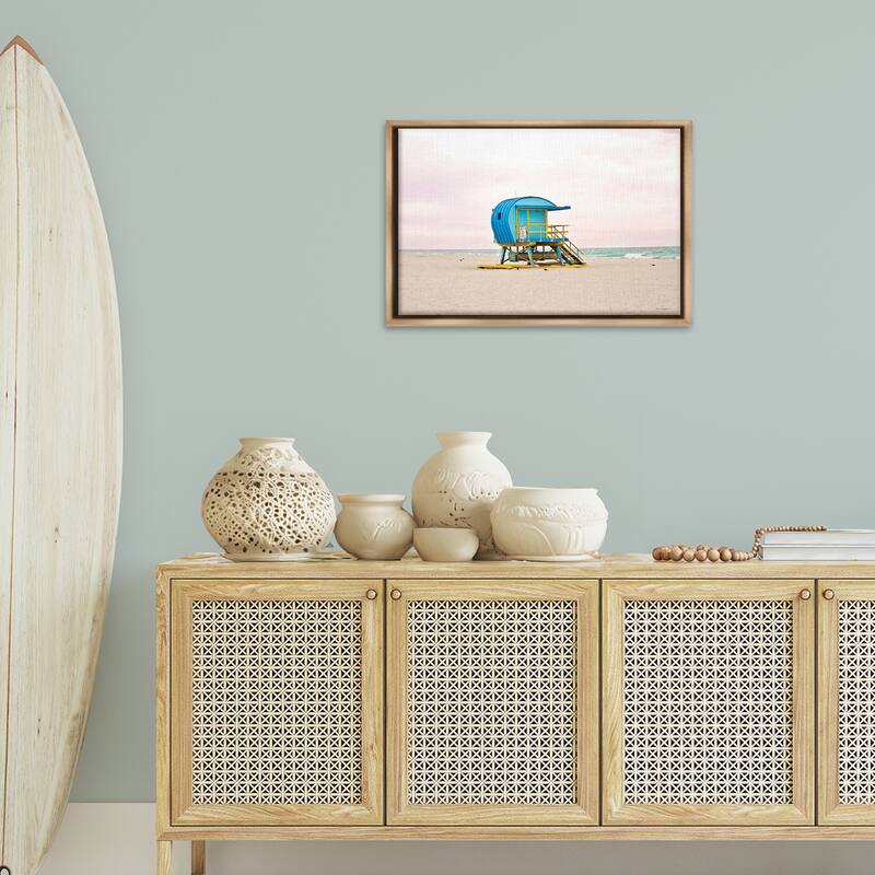 Stupell Summer Lifeguard Cabin Framed Floater Canvas Wall Art Design By Seven Trees Design