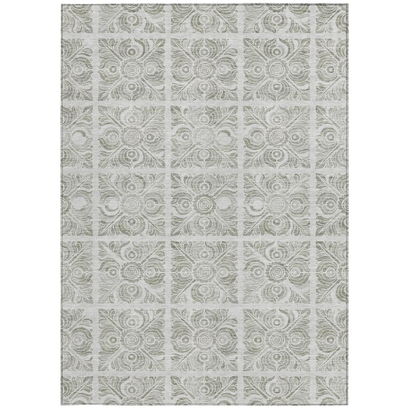 HomeRoots Medallion Transitional Rectangle Outdoor Rug
