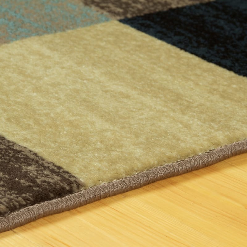 Contemporary Block Tile Indoor Area Rug or Runner by Superior