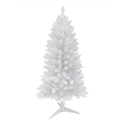 Puleo International 4 ft Unlit White Carson Aritificial Pine Tree 188 Tips