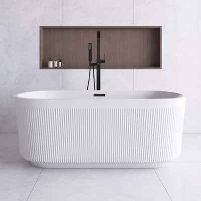 Acrylic Freestanding Flatbottom Soaking Bathtub