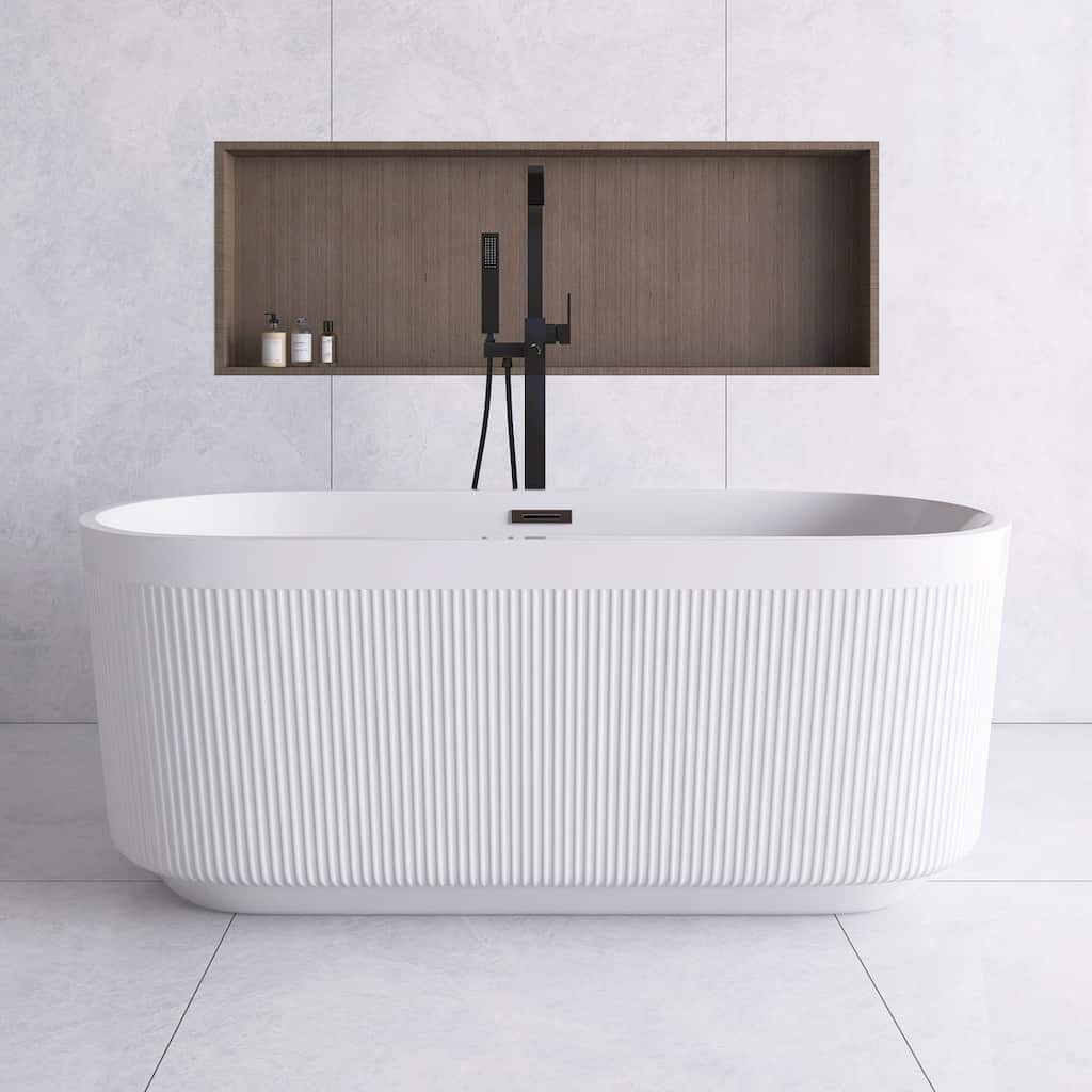 Acrylic Freestanding Flatbottom Soaking Bathtub