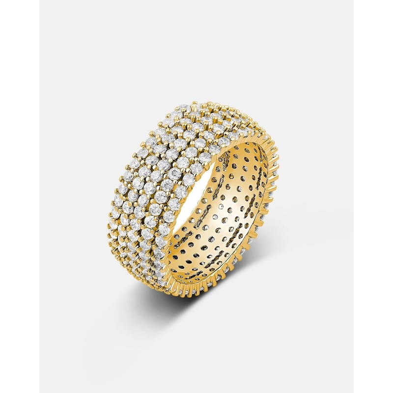 SHYMI Pave Cigar Ring - 7 - Gold