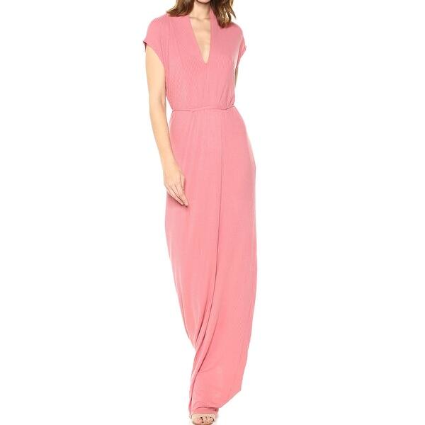 Shop Lucky Brand Womens Pink Rose Size Medium M V Neck Ribbed Maxi