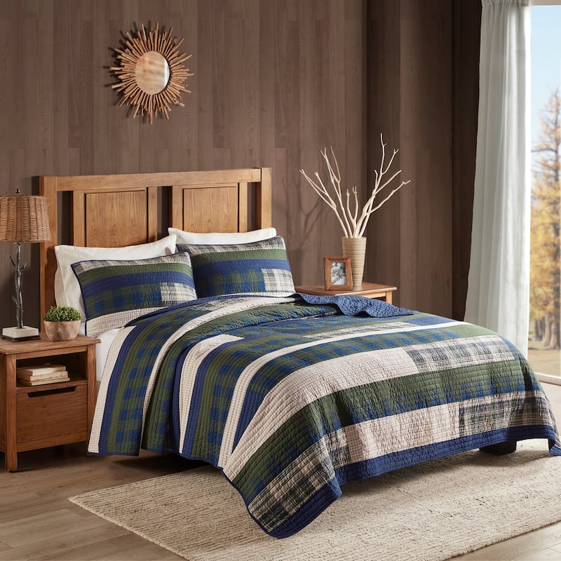 Woolrich Spruce Hill Green Oversized Cotton Quilt Set