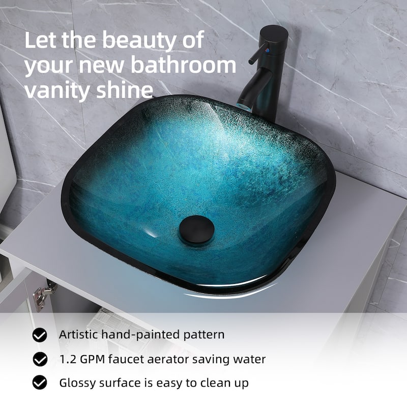 48" Bathroom Vanity Set Vessel Sink Faucet W/ Small Cabinet Combo