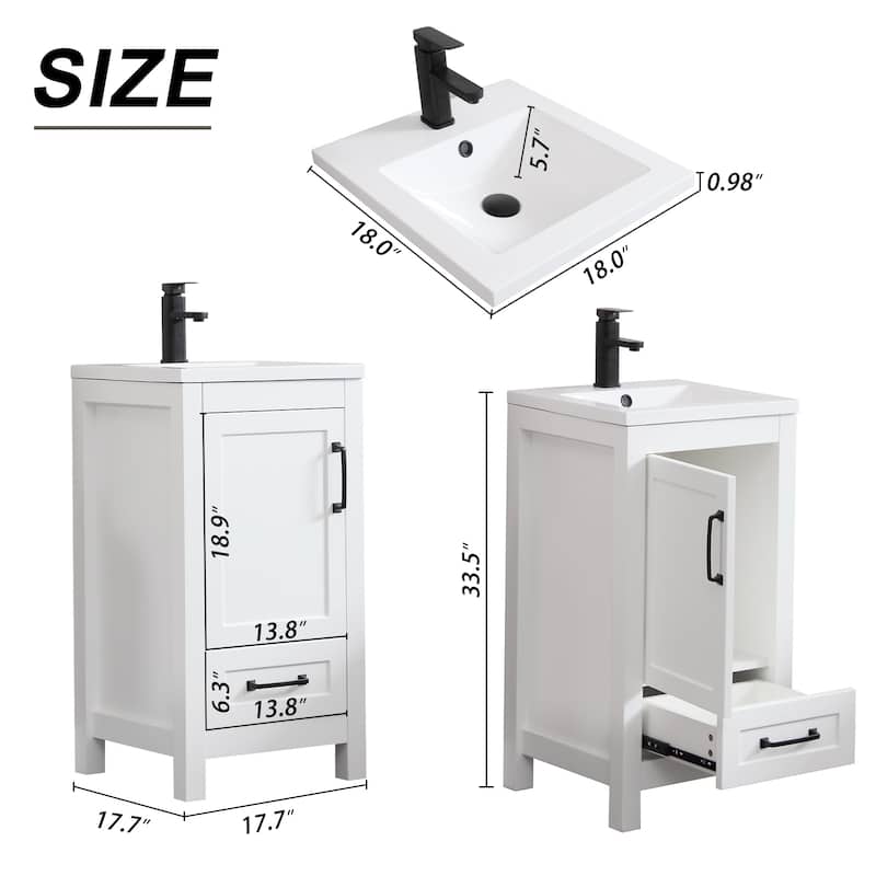 Bathroom Vanity Set W/Drop in Sink Faucet Cabinet Combo