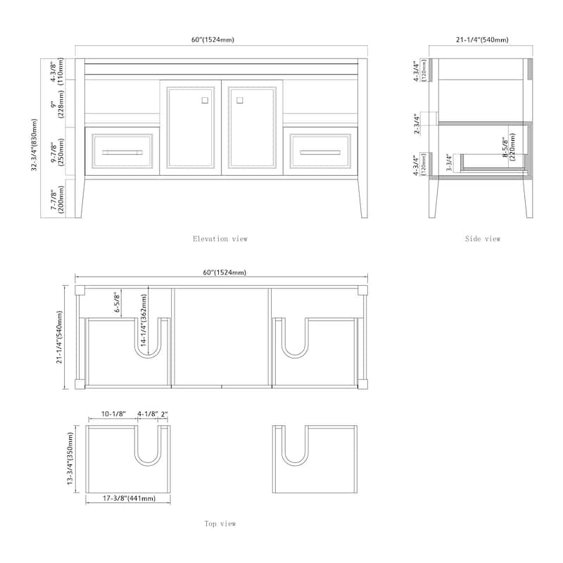 Tarkington 60" Double Bathroom Vanity Set