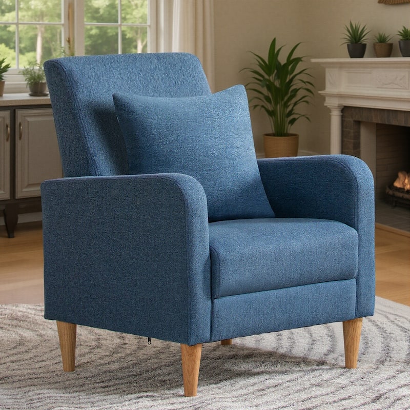RENEWLINE Modern Accent Chair with Pillow & Walnut Legs - Lounge Seat for Living Room, Compact Design