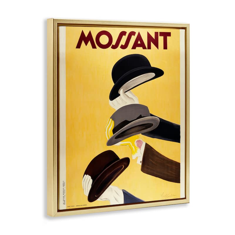Stupell Vintage Top Hat Advertisement Framed Floater Canvas Wall Art Design By Marcus Jules