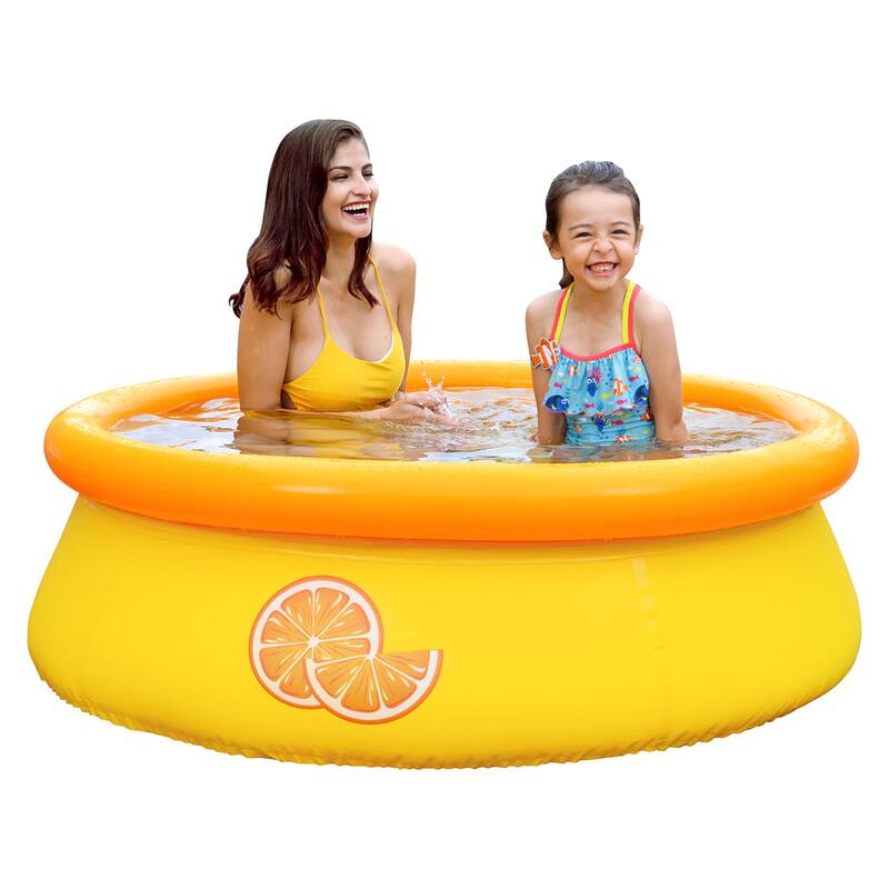 JLeisure 5' x 16.5" 3D Inflatable Outdoor Backyard Kiddie Pool, 6 Pack, Orange - 26