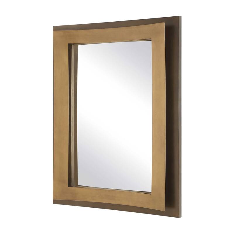 Uttermost Around The Bend Golden Bronze Mirror - 35.38" W x 44.88" H x 3.75" D