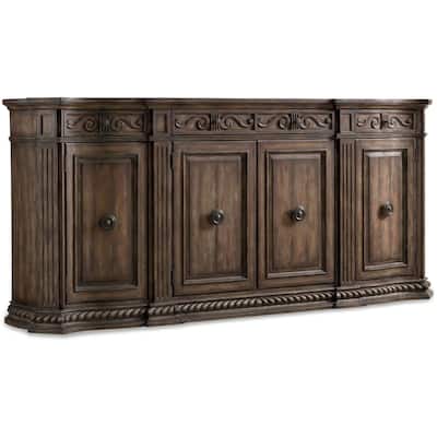 Hooker Furniture Rhapsody 96" Wide Hardwood Rustic Credenza Cabinet