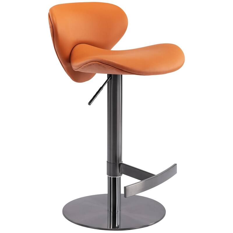 Faux Leather Swivel Barstool wth Adjustable Height