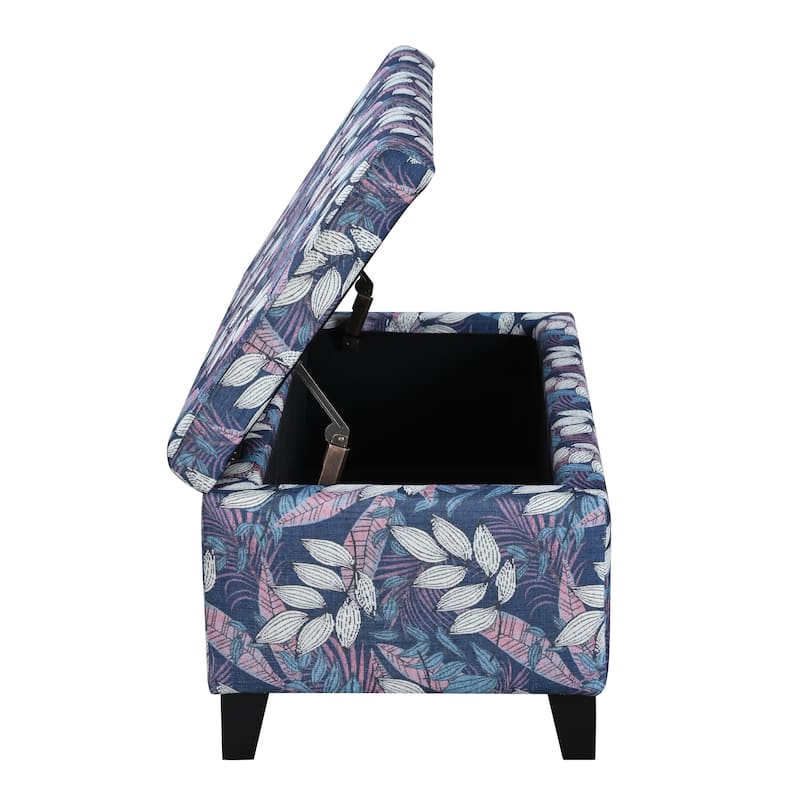 Breanna Floral Upholstered Storage Ottoman by Christopher Knight Home