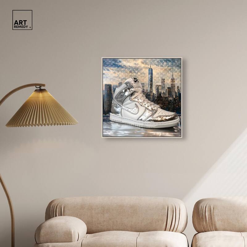 NYC Metallic Sneaker Canvas by Art Remedy