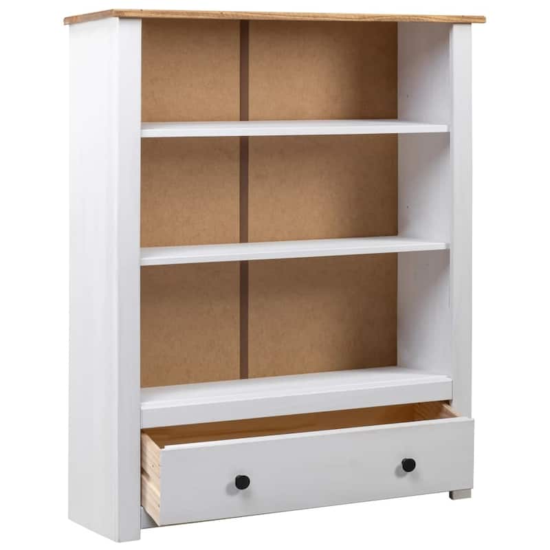 vidaXL Bookshelf Bookcase Decor Shelving Unit Solid Wood Pine Panama Range - 31.5" x 13.8" x 43.3"