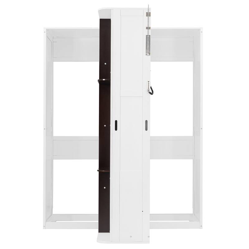 Rotating Queen Murphy Bed with Hidden Storage, Space-Saving Wall Bed for Home Office