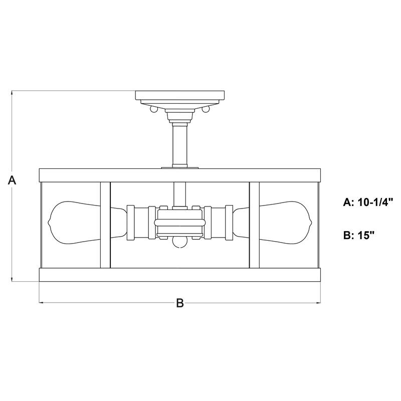 Bellevue VXCF67045 Norkal 3 Light 15" Wide Semi-Flush Drum Ceiling