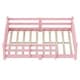 preview thumbnail 35 of 74, Montessori Solid Pine Floor Bed with Full-Length Safety Fence & Slatted Base by Harper&Bright Designs