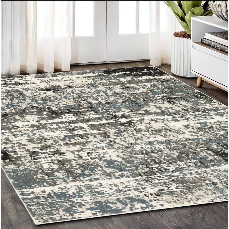 HomeRootsAbstract Modern Rectangle Area Rug - 90.55' X '62.99' X '0.39