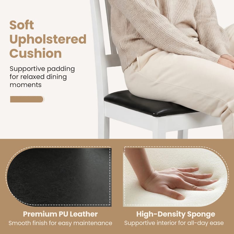 Gymax Dining Chairs Set of 4 w/ Hollowed Backrest Padded Seat & Rubber