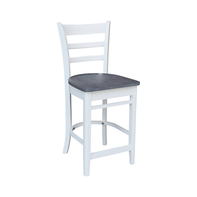 36 in Solid Wood Round Top Pedestal Counter Height Dining Table with 4 Stools