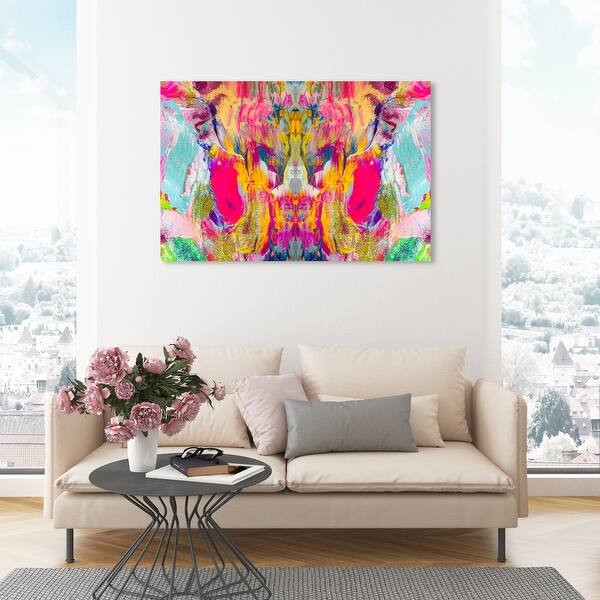 Oliver Gal 'Bright Neon Symmetry' Abstract Wall Art Canvas Print