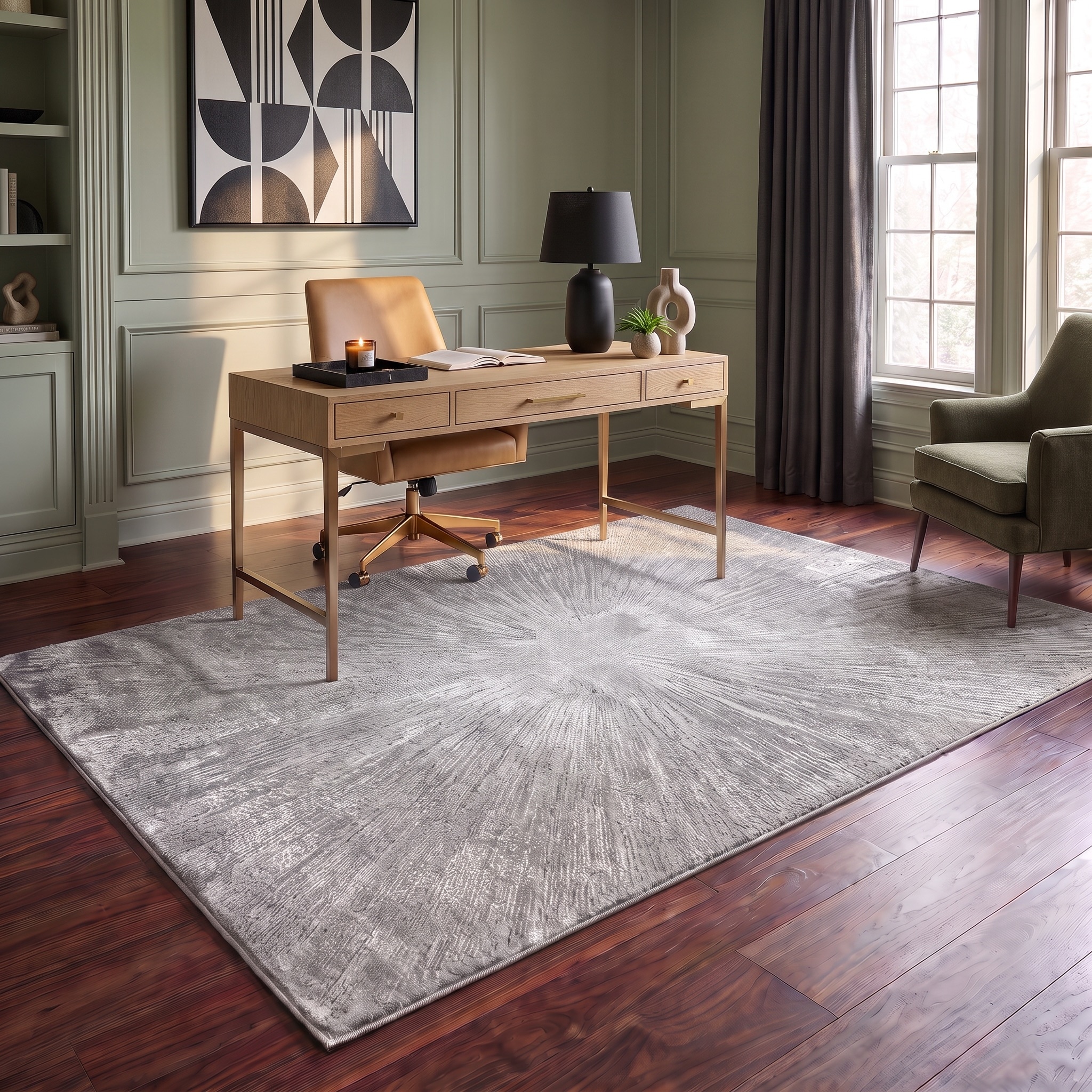 MDA Rugs Hania Collection Grey Contemporary Abstract Area Rug