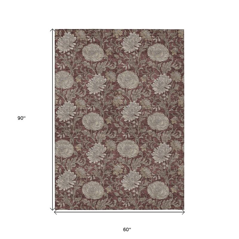 HomeRoots Floral Transitional Rectangle Outdoor Rug