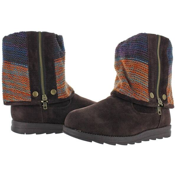 Shop Muk Luks Womens Demi Winter Boots Knit Fold Over Overstock