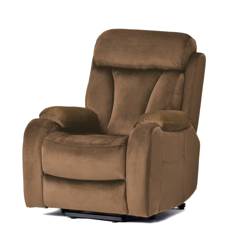 Blue Power Lift Recliner for Seniors with Remote, Anti-Skid Upholstery, Overstuffed Cushion, and Side Storage Pocket