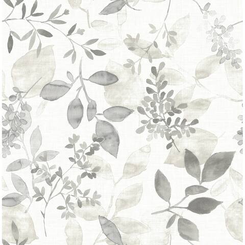 Hermione, Gossamer Grey Botanical Wallpaper