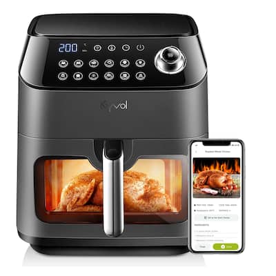 Kyvol Epichef 6qt Large Capacity Air Fryer With Wi-Fi Smart Control, Black - 15.67x13.67x14.96