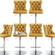 preview thumbnail 14 of 76, Swivel Velvet Bar Stools Sliver Pesdestal (Set of 6) Set of 6 - Yellow Velvet