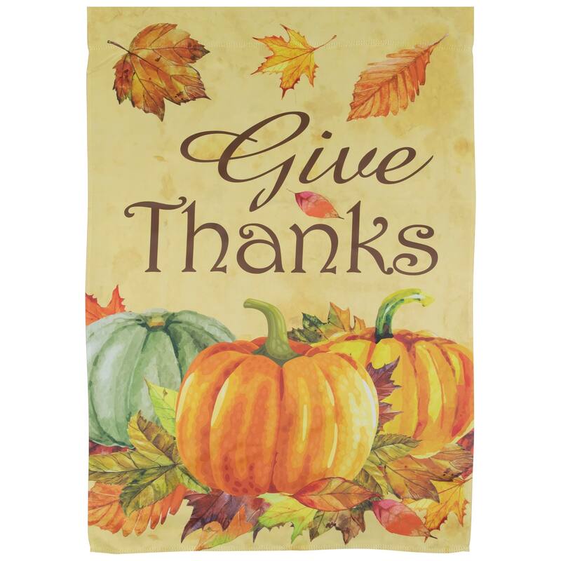 Give Thanks Autumn Harvest Outdoor House Flag 28" x 40" - 28" x 40"