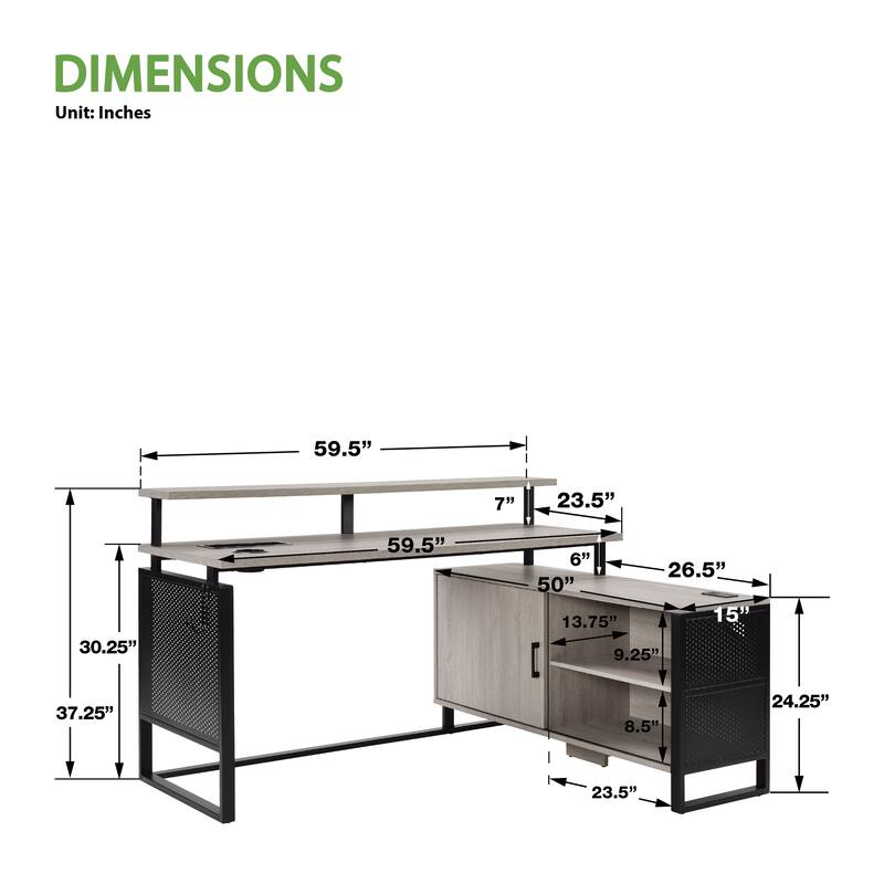 ACE L-Desk with Hutch Shelf