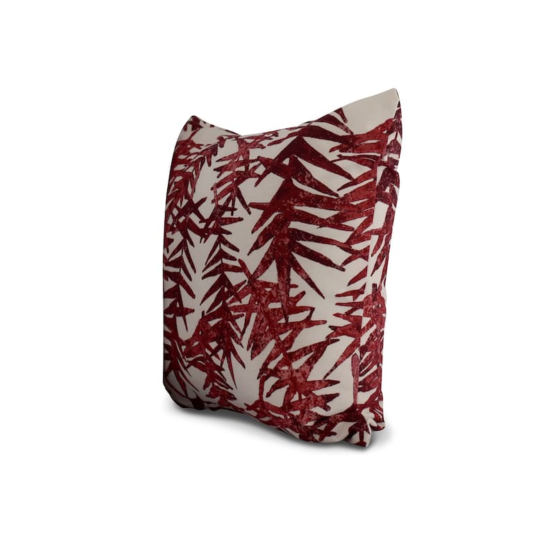 20 x 20 Inch Spikey Floral Print Pillow - Red