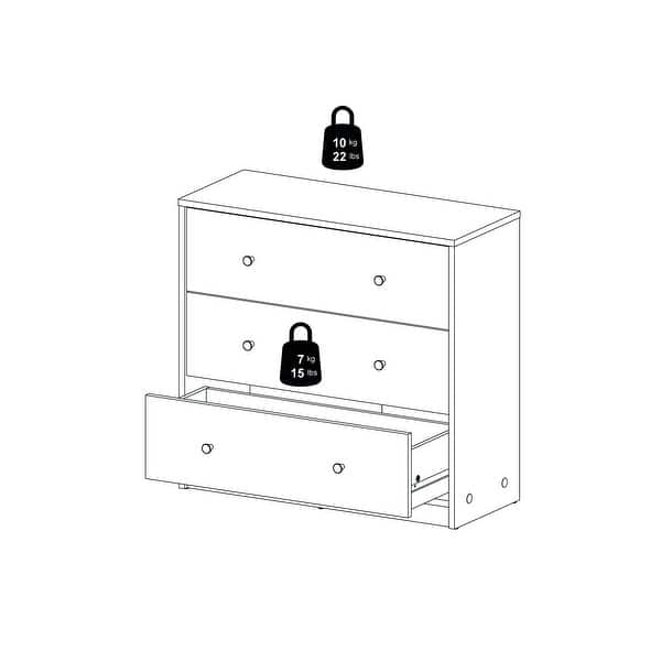 dimension image slide 0 of 3, Porch & Den Zoe 3-drawer Engineered Wood Chest