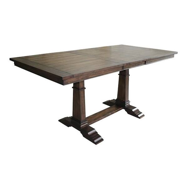 Shop Black Friday Deals On Carbon Loft Phineas Vintage Dark Pine Trestle Counter Dining Table On Sale Overstock 31684624