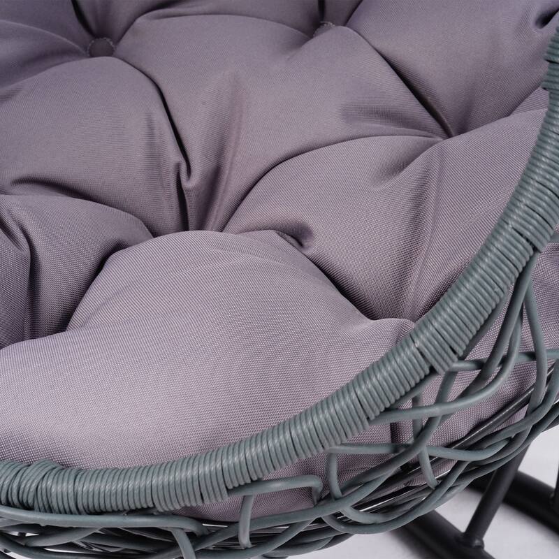 Cat Swing Bed with Stand & Cushion, Cat Egg Chair with Rattan Appearance, Indoor Hanging Swinging Cat Bed for Cats